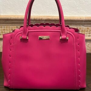 Kate Spade Maple Court Sweetheart Pink Satchel with Scalloped Trim